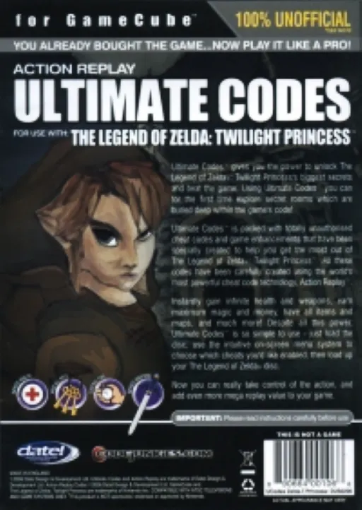 Action Replay Ultimate Codes for Use with The Legend of Zelda - Twilight Princess (USA) (Unl)